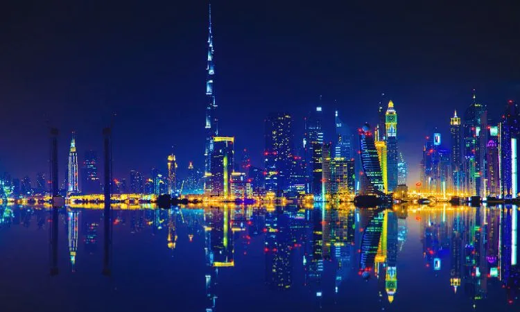 Burj Khalifa and Downtown Dubai view at Night